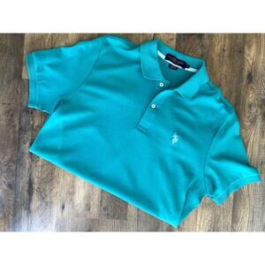 U.S. Polo Assn. Luxury Feel Bright Teal Mens Collared Cotton Polo Shirt